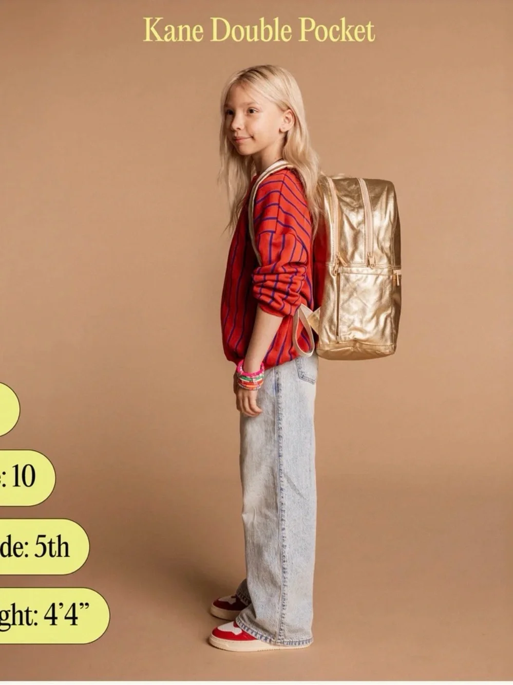 STATE Kane Kids Backpack Double Pocket in Ripstop Diagonal Zipper 7+